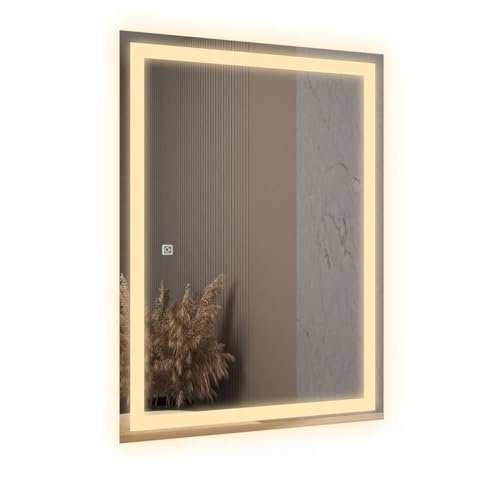 Espelho 3 Cores LED 80x60 Touch - Fino Inox