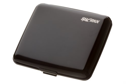 SHARKK LARGE Aluminum Wallet Credit Card Holder With RFID Protection, Black