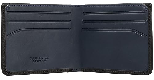 Visconti VSL42 portefeuille cuir mince blocage RFID noir bleu acier taille unique