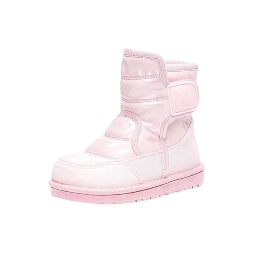 Wasserdicht Winterstiefel Stiefel Kinder Schneestiefel Junge Mädchen rutschfest Gefüttert Winterstiefel Schneeschuhe Wanderschuhe Bequeme Sneakers Wanderstiefel (Pink, 29 Little Child)