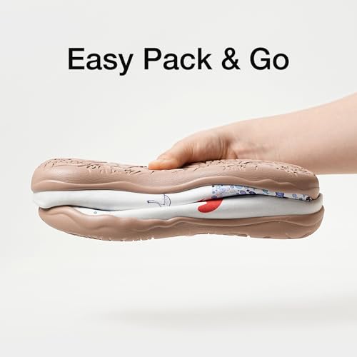 UIN Women's Slip On Mules Comfortable Flat Lightweight Wide Toe Clog Casual Art Painted Travel Shoes Malaga Series4