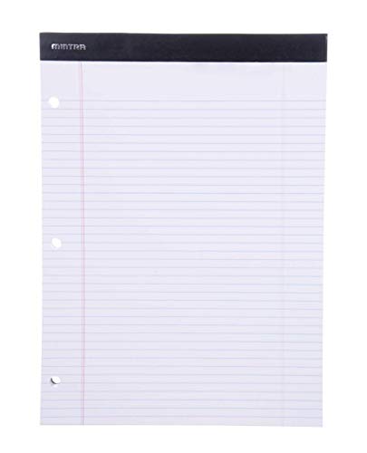 Mintra Office Legal Pads - ((DOUBLE PAD 2PK, WHITE, 8.5in x 11in, NARROW RULED)) - 100 Sheets per Notepad, Micro perforated Writing Pad, Notebook Paper for School, College, Office, Professional