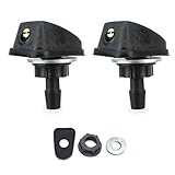 Damwot 2PCS Car Front Windshield Washer Nozzles, Automotive Wiper Nozzles, Single Hole Adjustable Fan-shaped Kit, Universal for Most Cars, Trucks, Vans