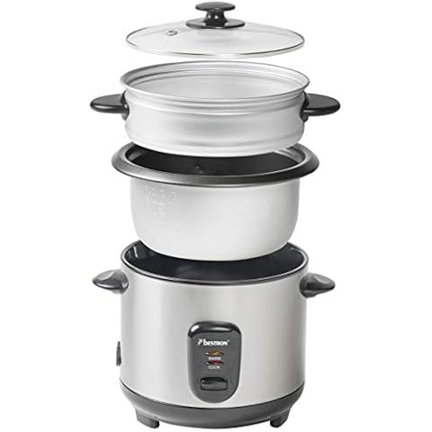Bestron Asia Lounge Olla arrocera de Acero Inoxidable con Recipiente de Vapor Kit para Hacer Sushi Cover