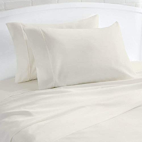 Image of 1000 Thread Count 100% Egyptian Cotton Pillow Cases, Set of 2 Pillowcase, Long-Staple 100% Cotton Breathable, Soft Sateen Weave Bed Pillow Cover, 20 X 30 Inches Pillowcases Ivory Standard Size