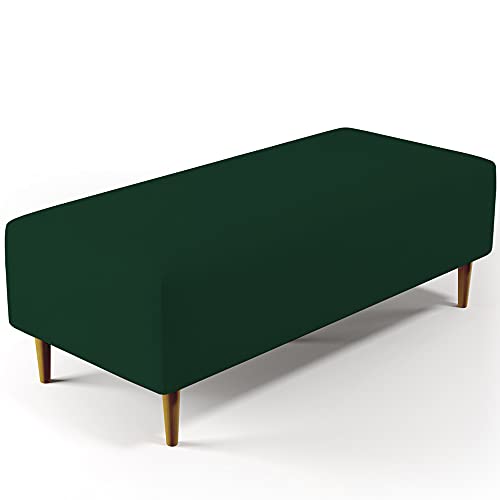 Puff Decorativo Sala de Estar Bali W01 Pés Palito 120x50 cm Suede Verde Musgo - Lyam Decor