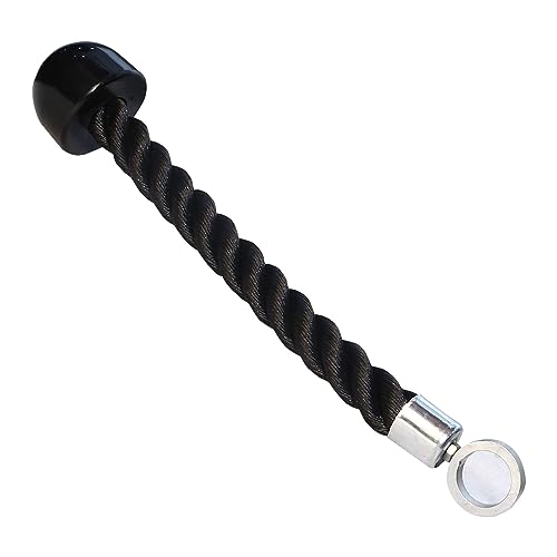 Image of USI Universal Cable Machine Attachment LAT Pulldown Attachments Home Gym Triceps Pull Down Attachment Cable Machine Equipments for Home Gym (Black- Single Tricep Rope)