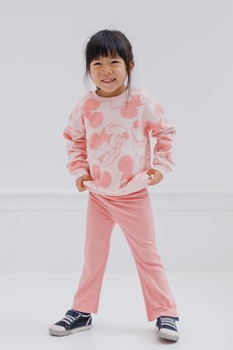 Image of Disney Minnie Mouse Girls' Fleece Sweatshirt and Flare Pant Set for Baby & Kids