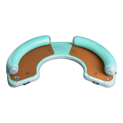 BOTE Inflatable Dock Hangout 240 Degree Size Floating Raft, Lake Beach, Adults Kids Family Friendly, MAGNEPod Drinkware Compatible, in Classic Seafoam