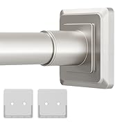 Haryaers Brushed Nickel Tension Curtain Rod Shower Curtain Rods 30-76In Spring No Drilling or Scr...