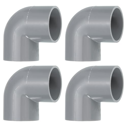 QUARKZMAN 40mm 4 Stück PVC 90 Grad Winkel Rohrverbinder, Reduzierverbinder Reduzierstück Rohrverschraubung Rohrkupplung Adapter für Garten Bauernhof Bewässerung Wasserrohr Armaturen, Grau