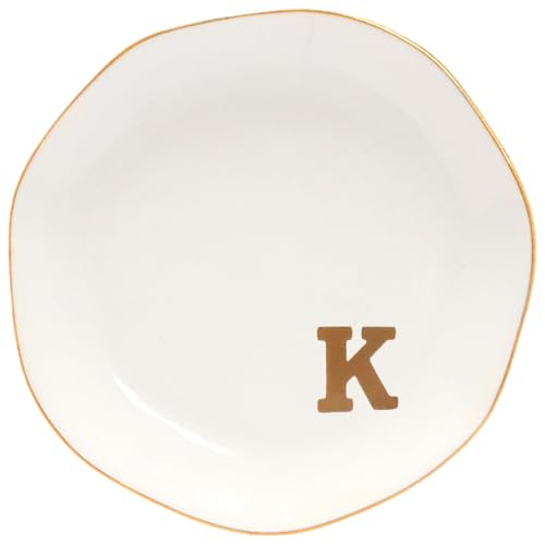 Yoqanr Ceramic Jewelry Tray Initial Ring Dish Personalized K-Monogrammed Engagement Wedding Gifts,Decorative Jewelry Holder for Birthday Mother's Day Christmas for Women, Ceramic White 4.5 Yoqanr Ceramic Jewelry Tray Initial Ring Dish Personalized K-Monogrammed Engagement Wedding Gifts,Decorative Jewelry Holder for Birthday Mother's Day Christmas for Women, Ceramic White 4.5