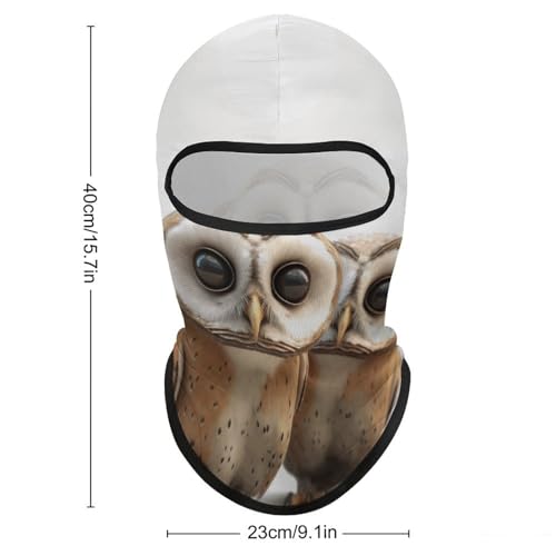 Balaclava para hombres, máscara para esquiar con diseño divertido de búho, cubre cara para ciclismo en invierno miniatura 2