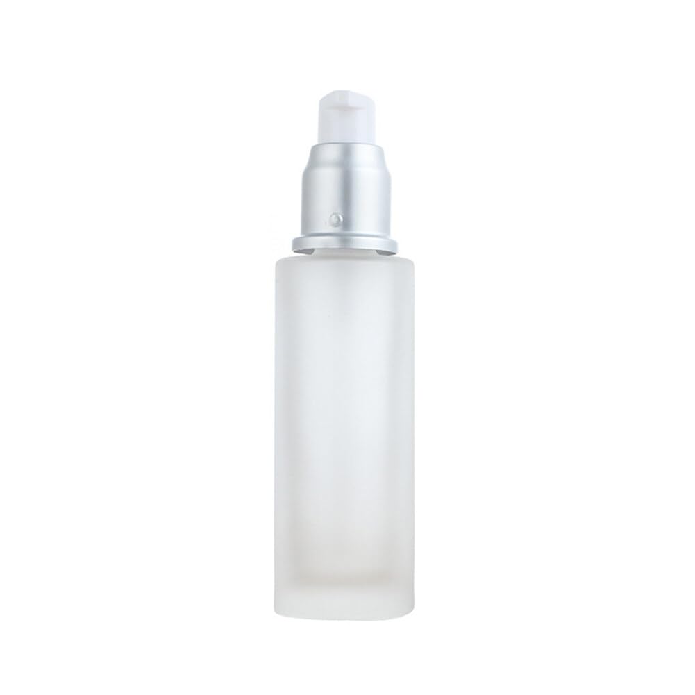 3PCS 30ML/1oz Clear Empty Frosted Glass Lotion Pump Bottles Cosmetic Jars Travel Containers Pump Dispenser for Cream Emulsion Foundation Toner - Image 2