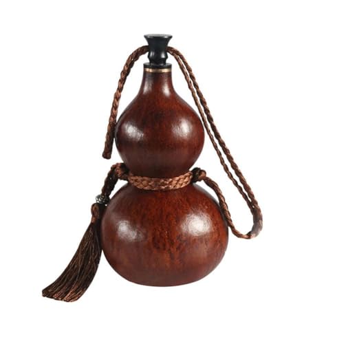 ひょうたん 水筒 レトロ徳利瓢箪 自然 蜜蝋抗浸透 天然ひょうたん ポータブルウォーターボトル 150ml/500ml 清酒 ボトル 魔除けアイテム タッセ� - Shnmersy - 商品画像