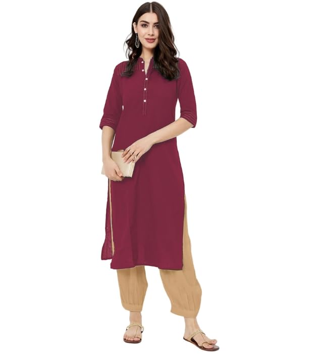 Image of Women's Cambric Cotton Afghani Patiala Salwar - Loose Fit, Elastic Waist, Deep Pockets | Ethnic & Casual Wear