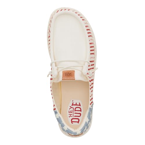 Image of HEYDUDE Wendy Funk Americana Stars, Women's Shoes, Women's Slip-on Loafers, Comfortable & Light-Weight