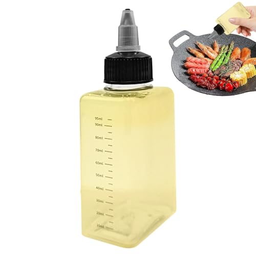 Mbiyhgta Bouteille distributrice d'huile, bouteille de réactif transparente - Récipient doseur anti-fuite 100 ml,Bouteille carrée de réactif de taille de paume pour l'huile de paraffine de lanternes