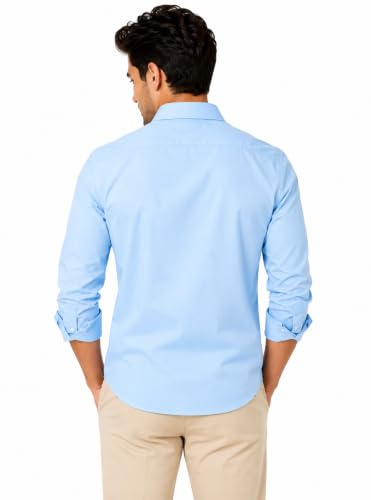 Image of Youth First Men's Cotton Blend Casual Shirt for Men | Regular Fit Solid Full Sleeve | Soft Comfortable Button-Down Collared Shirt for Office, Casual, Party & Formal Wear