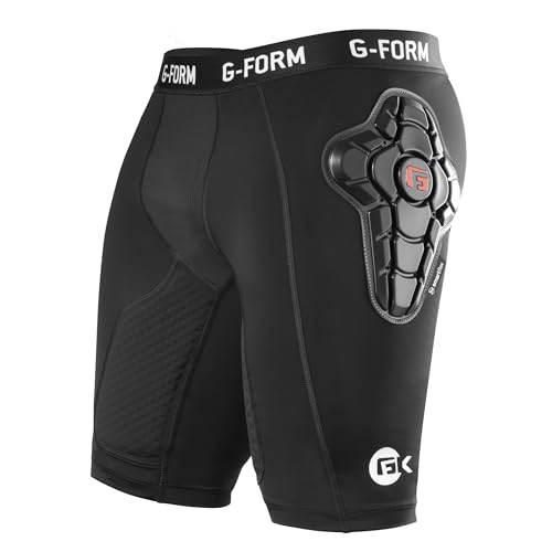 G-Form Pantalón Corto de Impacto para Porteros - Acolchados con Capa Base Compresiva - Protección para Fútbol y Deportes de Alto Impacto - Lavable a Máquina - Mediana
