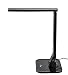 Ambertronix LED Desk Table Lamp, Soft Touch Control Panel, 5 Level Brightness, 4 Color Modes, 14W, 1-Hour Auto Time Off, 5V/1A, USB Charging Port, Philips EnabLED Licensing Program Member (Black)