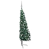Gecheer Albero di Natale Preilluminato Verde 150 cm, Realistico, Stabile, Economico, LED Eco, per Decorazioni Natalizie