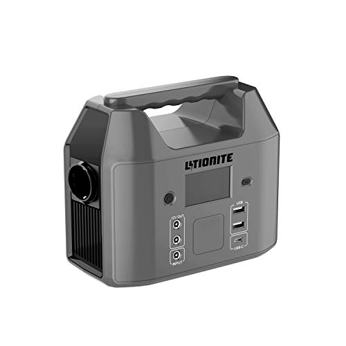 Litionite Carbon 150W / 60000mAh Power Bank/Externe Batterie/klein Tragbarer Elektrisch Stromgenerator - 1x AC Netzsteckdose - 2X USB - 1x Type C - Ladegerät für Smartphone/Laptop/Drohne/Tablet/CPAP