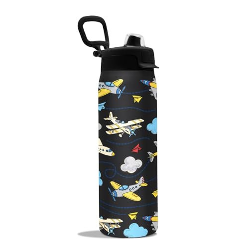 Goiicoln 2-in-1 Lid Water Bottle 22oz, Airplane Gifts Mug, Airplane