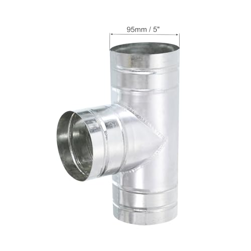 PATIKIL 4 Inch 3 Way Duct Splitter, Tee Connector Air Vent Duct Hose Exhaust Pipe Adapter for Dryer Exhaust Fan Vent Systems HVAC - Image 2