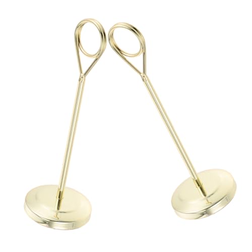 Cabilock 2Pcs Tall Metal Table Number Holders Stainless Steel Wire Photo Clips for Place Cards Memo Notes and Food Signs Elegant Design for Event Organization and Easy Maintenance