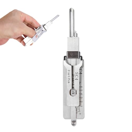 Outil de crochetage de serrure Master Key Decoder, kit de crochetage de serrure 2 en 1 en acier inoxydable, outils de serrurier professionnel pour l'entretien de réparation de porte de maison (SC4)