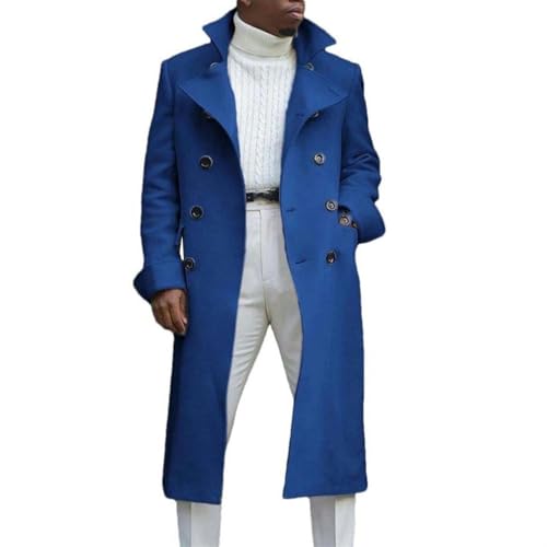 Trench coat homme long style rétro britannique pour automne et hiver
