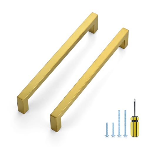 Ravinte Gold Square Pulls Cabinet Handles,7-1/2 Inch,10 Pack