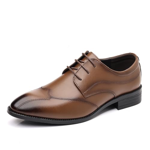 Santimon Men's Oxfords Luxury Derby Shoes for Men Business Casual Mens Lace-up Weddding Shoe