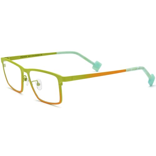 Image of FONEX Colorful Pure Titanium Glasses Frame Women Retro Round Eyeglasses