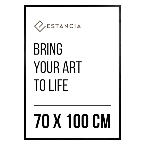 Estancia Black Pine Wood Photo Frame 70x100 cm with Shatterproof Acrylic Glass | Large Modern 70 x 100 cm Wooden Picture Frame