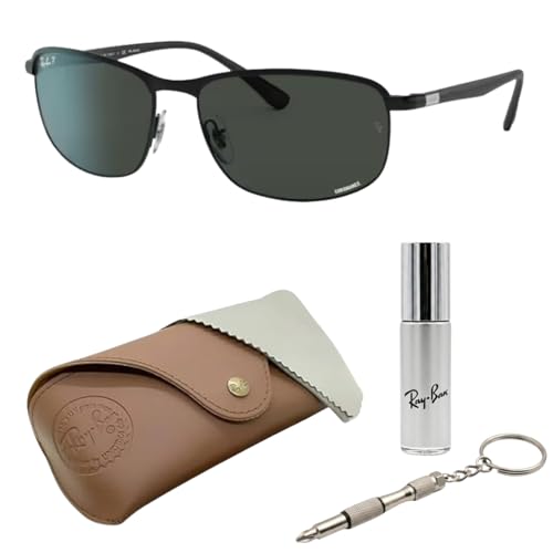 Image of Ray-Ban RB3671CH CHROMANCE POLARIZED Square-Round Shape Sunglasses for Men & Women with Official Eyewear Kit