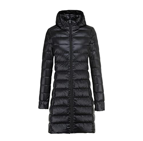 Veste en duvet ultra légère et compressible manteau long Noir XXL