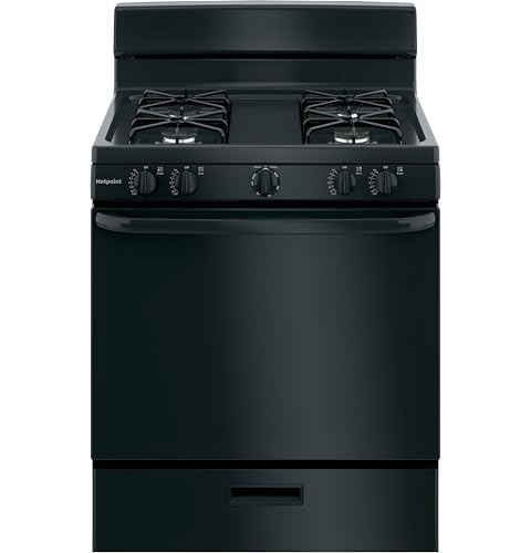 Hotpoint 30' Freestanding Gas Range, Black