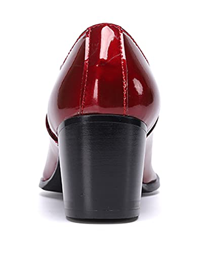 Santimon Men's Fashion Pump Oxford Patent Leather Pointed Toe Lace-Up Classic Comfort Casual Dress Shoes Cowboy4