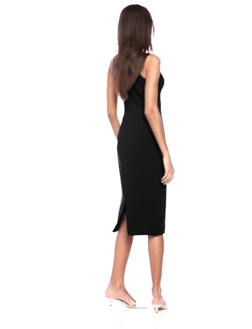 Dress the Population Women's Lyla Plunging Sleeveless Fitted Midi Sheath Dress  Dress, Black, XXS at Amazon Women's Clothing store