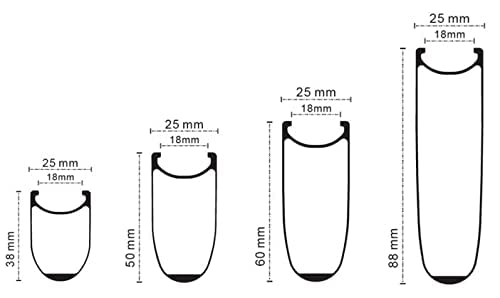 Superteam 38/50/60/88Mm Carbon U-Shape Wheels Road Bike Clincher Disc Brake Wheelset (60-88/25Mm) #TOP3