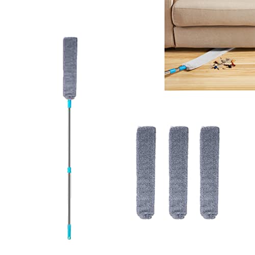 JKLX Retractable Gap Dust Cleaner, Under Fridge Cleaning Tool, Dust Brush Under Appliance Microfiber Duster, Retractable Duster Dust Brush Telescopic for Home Bedroom Kitchen (1pcs) Cover