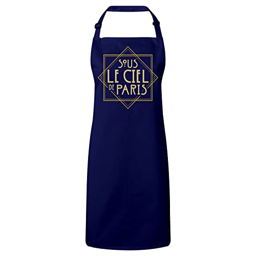Tablier cuisine premium navy revivez la nostalgie du luxe vintage sous le ciel de Paris