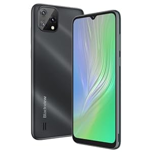 Blackview A55 Smartphone 4G sans contrat, écran HD+ de 6,53″, MT6761V 2,0 GHz 3 Go + 16 Go, Appareil Photo 5 MP + 8 MP, Batterie 4780 mAh, Android 11 Dual SIM, GPS, Visage déverrouillage, Noir