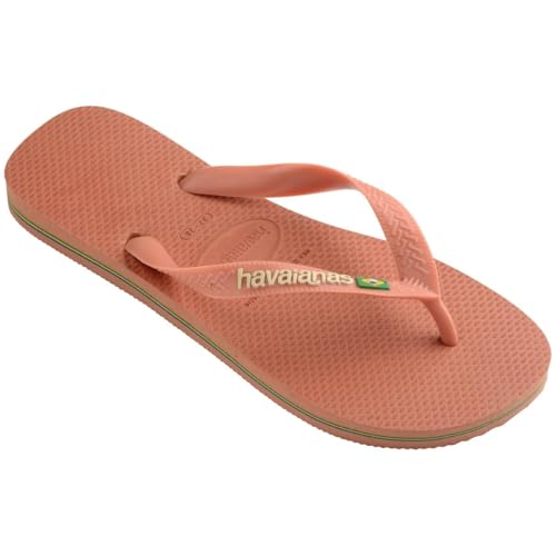 Havaianas Women's Brazil Logo Flip Flops Sandals, Pink Clay, 7/82