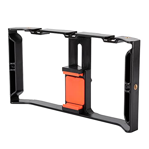 Ultimaxx Portable Smartphone Video Rig Handheld Phone Stabilizer Grip Filmmaking Smartphone Cage with Phone Holder 3 Cold Shoe Mounts 1/4 Inch Screw Holes