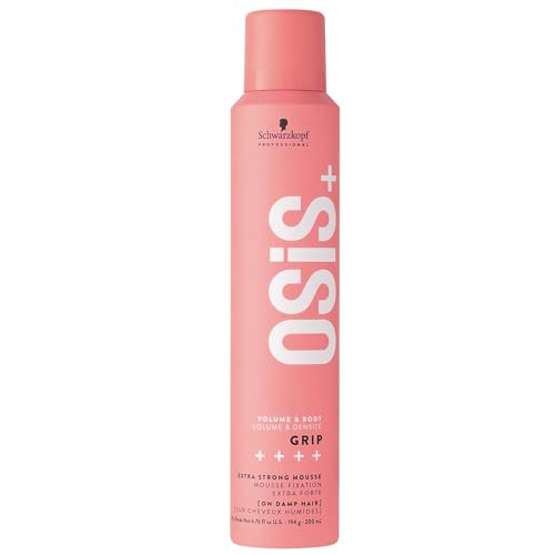 Schwarzkopf Professional OSiS Grip Mousse Coiffante Cheveux Raides Bouclés Ondulés Maximiser le Volume et Rebond Calmer les Frisottis Protection Thermique...