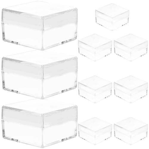 GLSTOY 10pcs Boxes Specimen Container Specimen Case Specimen Storage Case Specimen Display Case Specimen Storage Boxes Mineral Display Case Display Cabinet Clear Boxes Plastic Transparent