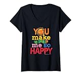 Womens You Make Me So Happy V-Neck T-Shirt